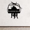 DINOZOZO Snow Skiing Couple on Ski Lift Valentines Day Engagement Wedding Anniversary Gift Custom Metal Signs4
