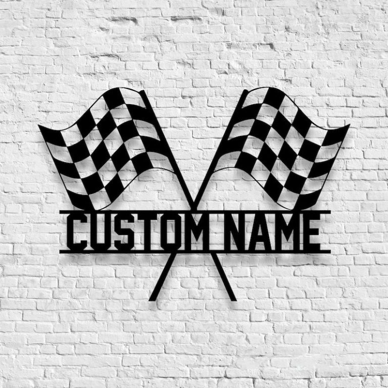 DINOZOZO Start Finish Racing Flag Race Checkered Flag Custom Metal ...