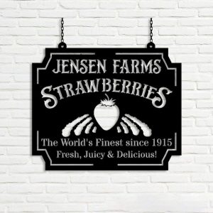 DINOZOZO Strawberry Farm Strawberries Garden Custom Metal Signs Gift for Farmer3
