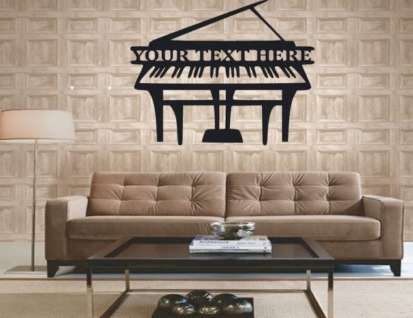 DINOZOZO Stunning Piano Monogram Music Room Recording Studio Business Custom Metal Signs