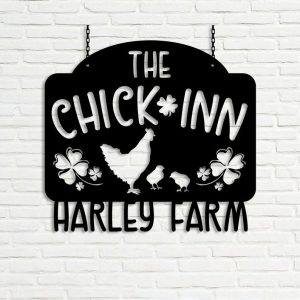 DINOZOZO The Chick Inn Farm Welcome Farm Animals Custom Metal Signs Gift for Farmer2