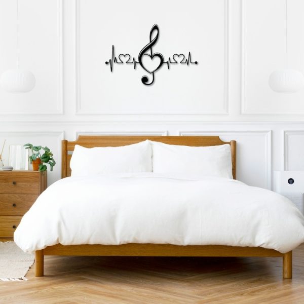 DINOZOZO Treble Clef Music Lover Heartbeat Music Room Recording Studio Business Custom Metal Signs