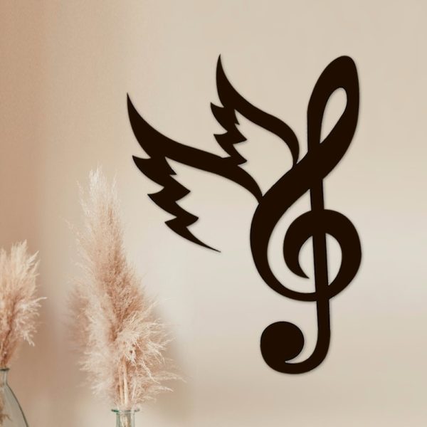 DINOZOZO Treble Clef with Wings Music Room Recording Studio Business Custom Metal Signs