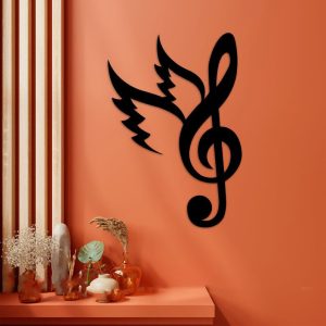 DINOZOZO Treble Clef with Wings Music Room Recording Studio Business Custom Metal Signs2