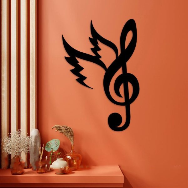 DINOZOZO Treble Clef with Wings Music Room Recording Studio Business Custom Metal Signs