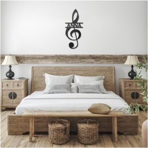 DINOZOZO Treble Cleft Custom Name Music Room Recording Studio Business Custom Metal Signs