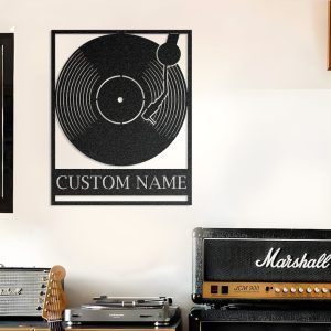 DINOZOZO Turntable Vinyl Record Wall Art Retro Souvenir Decor Music Room Custom Metal Signs 3