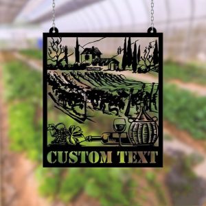 DINOZOZO Vineyard and Winery Grape Farm Grape Garden V1 Custom Metal Signs Gift for Farmer
