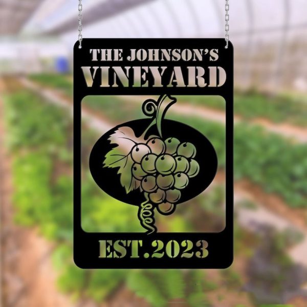 DINOZOZO Vineyard and Winery Grape Farm Grape Garden V3 Custom Metal Signs Gift for Farmer