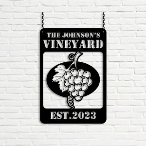 DINOZOZO Vineyard and Winery Grape Farm Grape Garden V3 Custom Metal Signs Gift for Farmer3