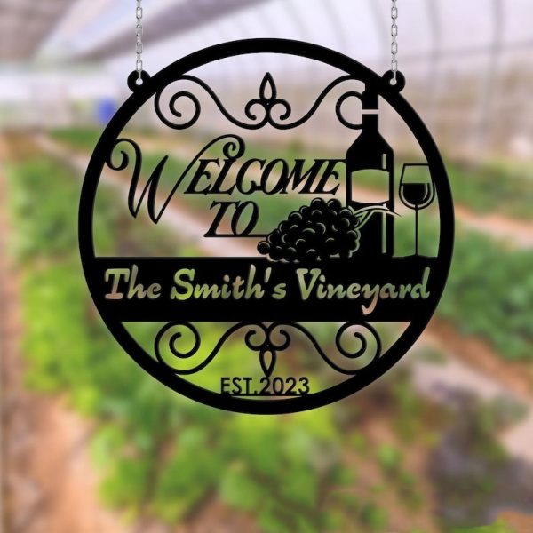 DINOZOZO Vineyard and Winery Grape Farm Grape Garden V4 Custom Metal Signs Gift for Farmer
