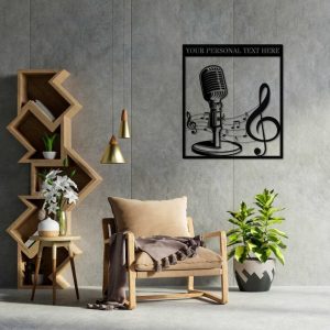 DINOZOZO Vintage Microphone Musical Notes Radio Speaker Business Custom Metal Signs 2