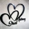 DINOZOZO Wedding Gift for Couple Heart Sign with Names and Date Anniversary Valentines Day Gift for Her Him Custom Metal Signs