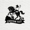 DINOZOZO Western Cowboy Riding Horse Saguaro Custom Metal Signs Gift for Farmer