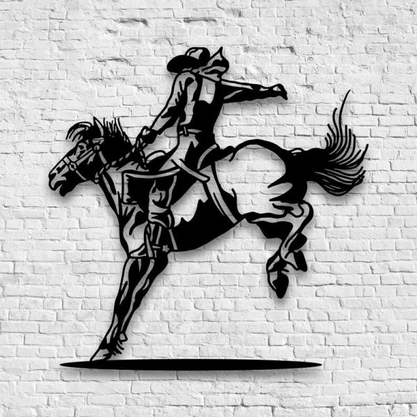 DINOZOZO Western Cowboy Texas Cowboy Riding Horse Custom Metal Signs Gift for Farmer