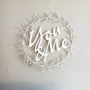 DINOZOZO You Me Wreath Sign Valentines Day Engagement Wedding Anniversary Gift Custom Metal Signs2