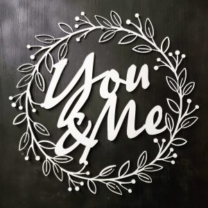 DINOZOZO You Me Wreath Sign Valentines Day Engagement Wedding Anniversary Gift Custom Metal Signs3