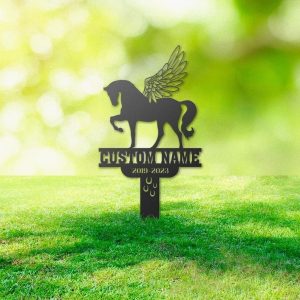 Horse Grave Marker Metal Garden Stakes Horse Memorial Gifts Sympathy Gifts for Loss of Loved One 1