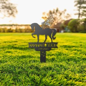 Horse Grave Marker Metal Garden Stakes Horse Memorial Gifts Sympathy Gifts for Loss of Loved One 2