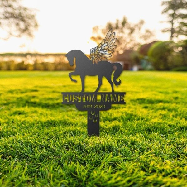 Horse Grave Marker Metal Garden Stakes Horse Memorial Gifts Sympathy Gifts for Loss of Loved One