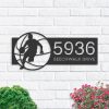 DINOZOZO Basketball Address Sign Basketball Player House Number Plaque V2 Custom Metal Signs