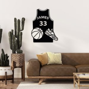 DINOZOZO Basketball Jersey Shirt with Player Name and Number Custom Metal Signs