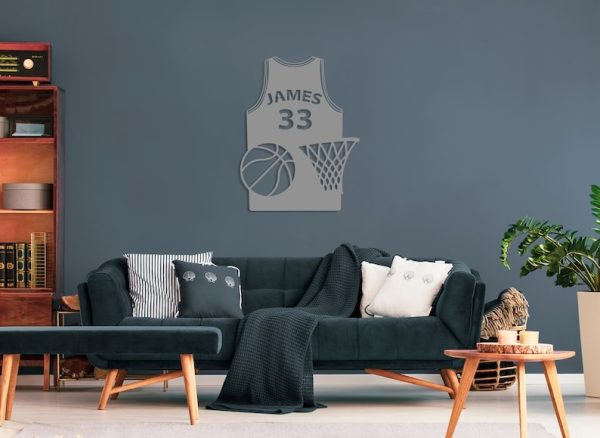 DINOZOZO Basketball Jersey Shirt with Player Name and Number Custom Metal Signs