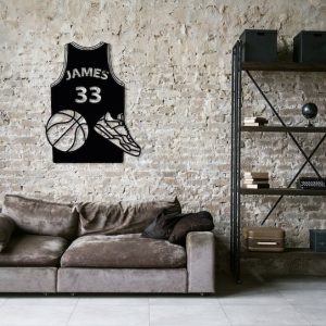 DINOZOZO Basketball Jersey Shirt with Player Name and Number Custom Metal Signs