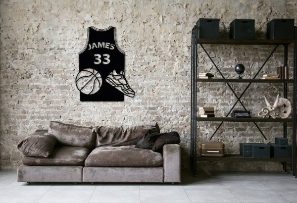 DINOZOZO Basketball Jersey Shirt with Player Name and Number Custom Metal Signs