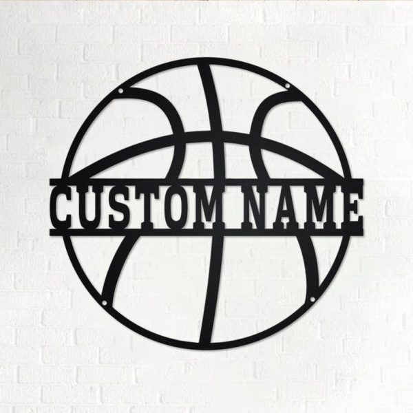 DINOZOZO Basketball Metal Wall Art with Name Custom Metal Signs