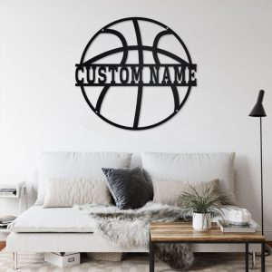 DINOZOZO Basketball Metal Wall Art with Name Custom Metal Signs2