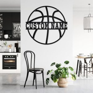 DINOZOZO Basketball Metal Wall Art with Name Custom Metal Signs3