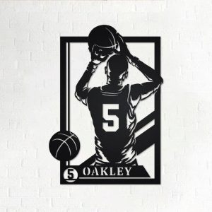 DINOZOZO Basketball Player Portrait Custom Name and Number Custom Metal Signs