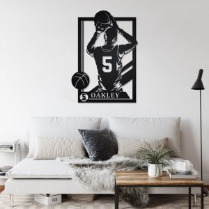 DINOZOZO Basketball Player Portrait Custom Name and Number Custom Metal Signs2