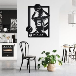 DINOZOZO Basketball Player Portrait Custom Name and Number Custom Metal Signs3