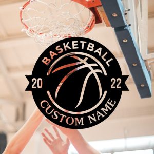 DINOZOZO Basketball Player with Name and EST Year Custom Metal Signs