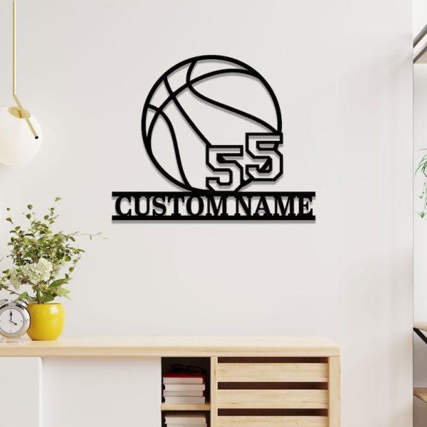 DINOZOZO Basketball Player with Name and Number Game Room Decor Custom Metal Signs