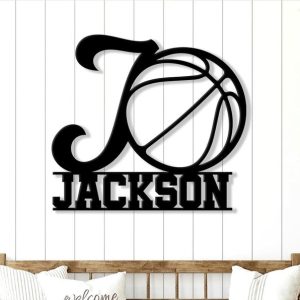 DINOZOZO Basketball Spilt Letter Monogram Custom Metal Signs