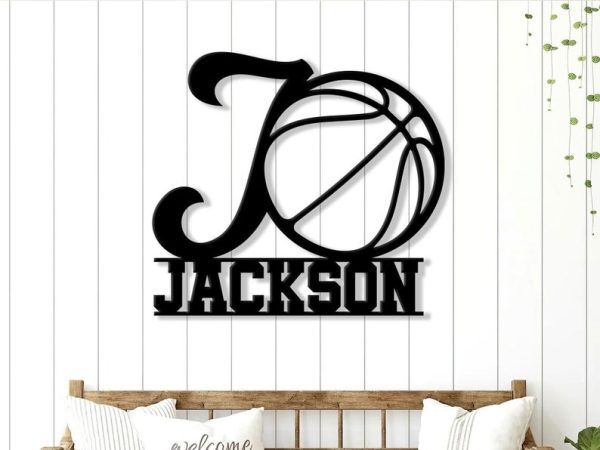 DINOZOZO Basketball Spilt Letter Monogram Custom Metal Signs