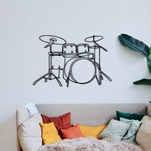 DINOZOZO Drum Line Art Drummer Room Studio Business Custom Metal Signs3