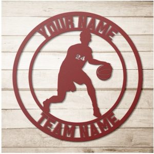 DINOZOZO Favorite Basketball Player with Players Name, Number and Team Name Custom Metal Signs