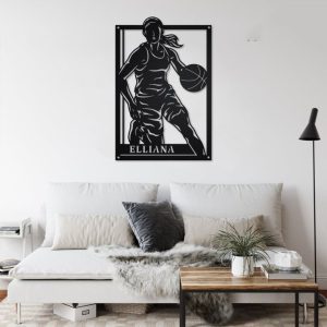 DINOZOZO Female Basketball Player with Name and Number V1 Custom Metal Signs2