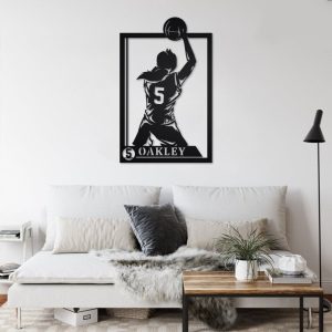 DINOZOZO Female Basketball Player with Name and Number V2 Custom Metal Signs2