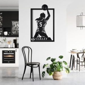 DINOZOZO Female Basketball Player with Name and Number V2 Custom Metal Signs3