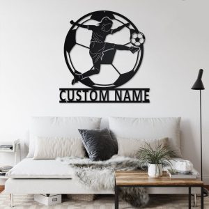 DINOZOZO Female Soccer Player Girls Room Decor Custom Metal Signs2