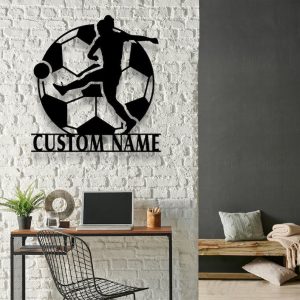 DINOZOZO Female Soccer Player Name Kids Room Decor Custom Metal Signs3