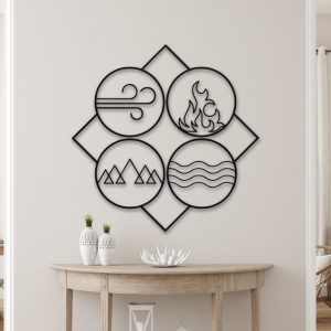 DINOZOZO Four Elements of Nature Minimal Custom Metal Signs