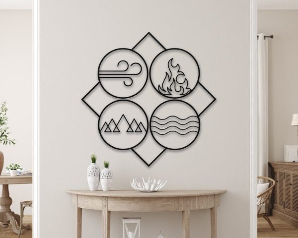 DINOZOZO Four Elements of Nature Minimal Custom Metal Signs