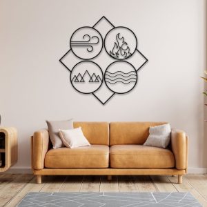 DINOZOZO Four Elements of Nature Minimal Custom Metal Signs2