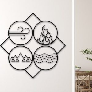 DINOZOZO Four Elements of Nature Minimal Custom Metal Signs3